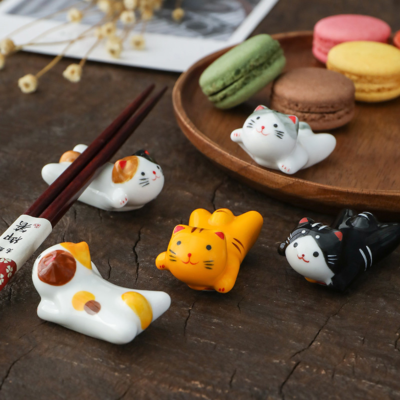 Kitchen Appliances Rack - Uçan Kedi Seramik Çubuk Desteği Japon