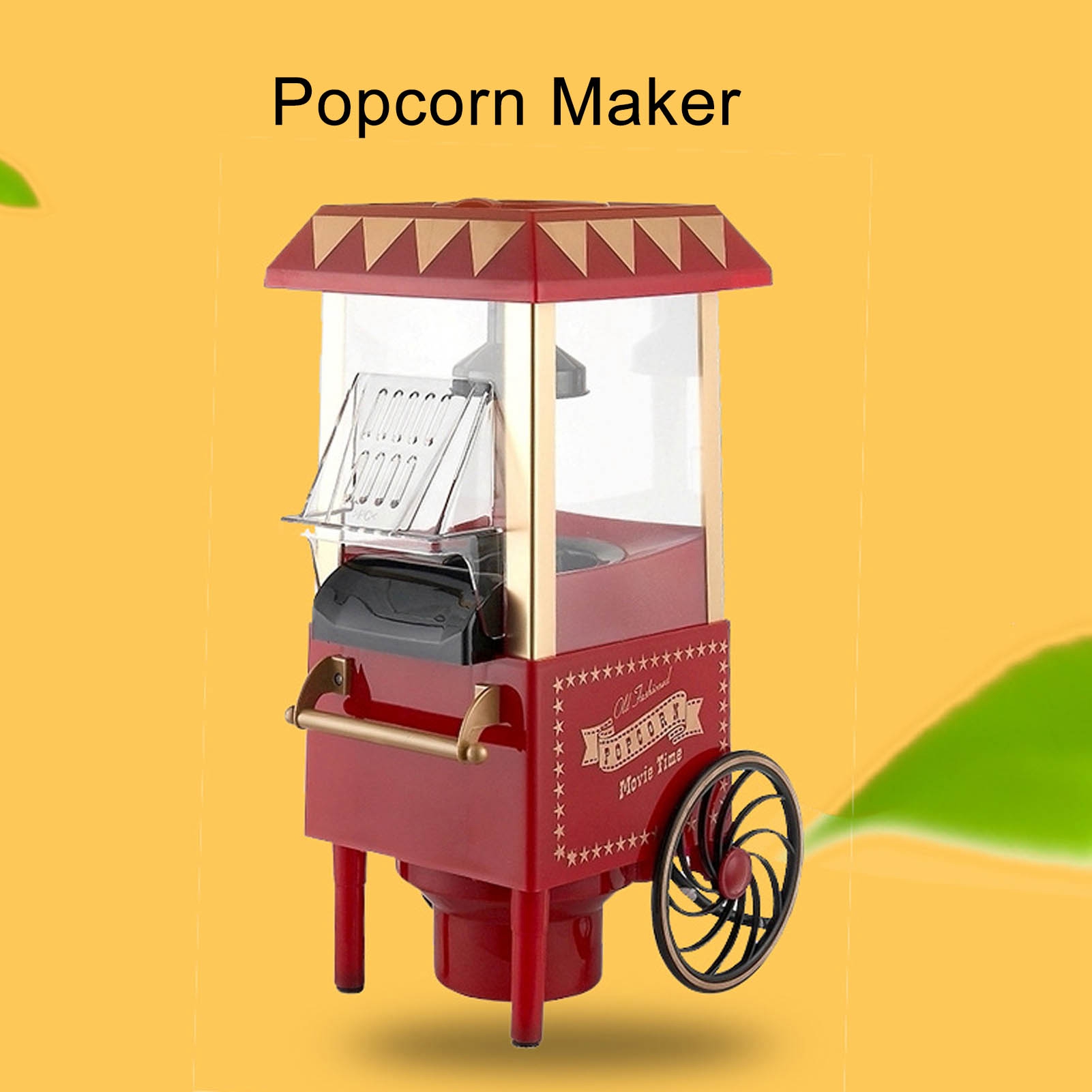 Air Popcorn Maker - Otomatik Patlamış Mısır Makinesi Kırmızı Retro