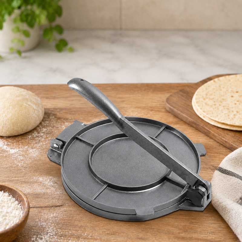 Tortilla Press Cast - Dökme Demir Görünümlü, El Yapımı Mısır