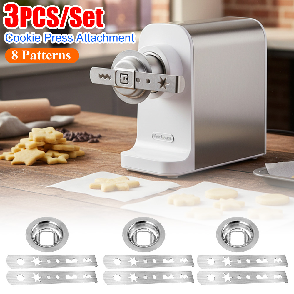 Meat Grinder Attachment - 2 Adet Bisküvi Aparatı 8 Desenli